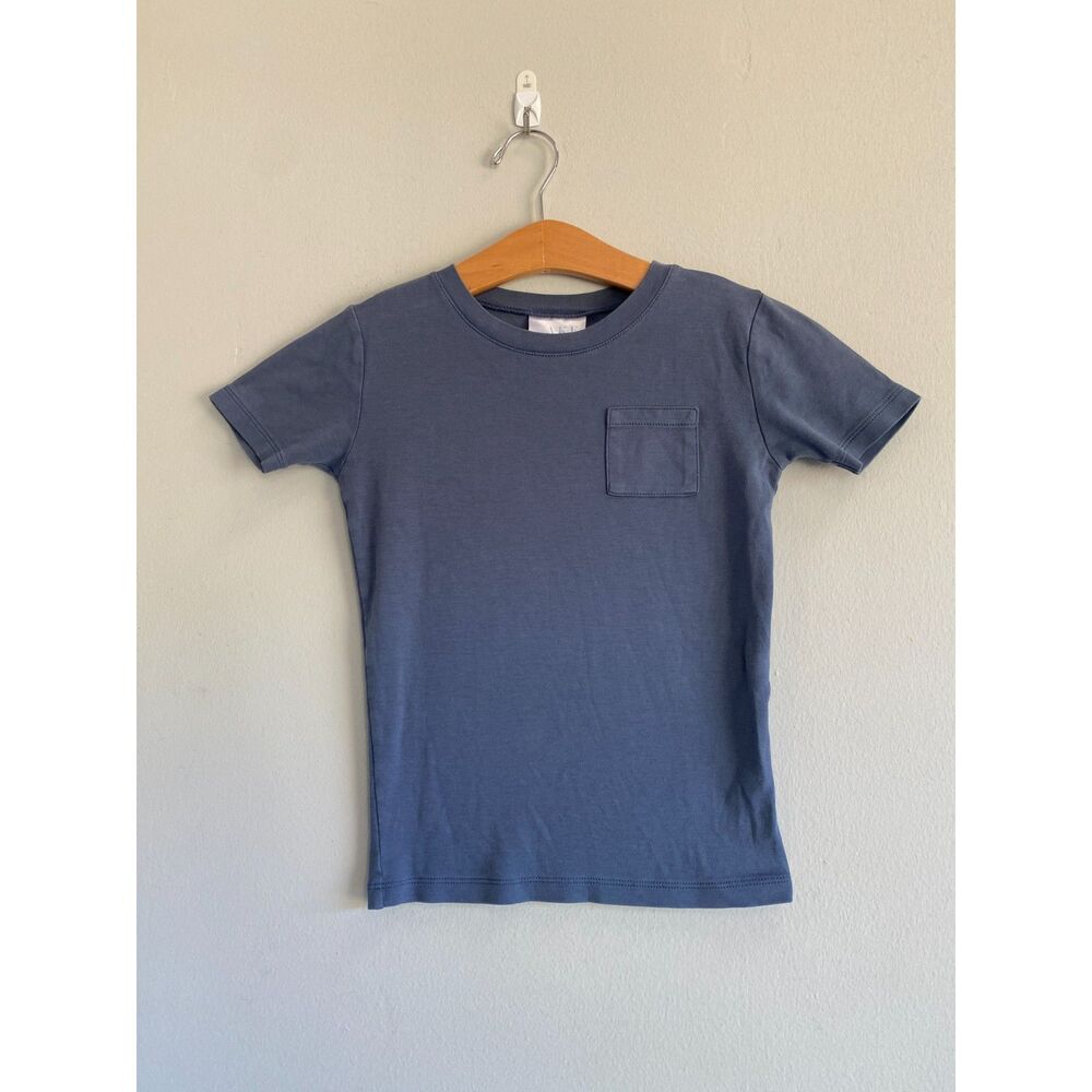LAKE Navy Kids Boys T-Shirt with Pocket Size 12 100% Pima Cotton